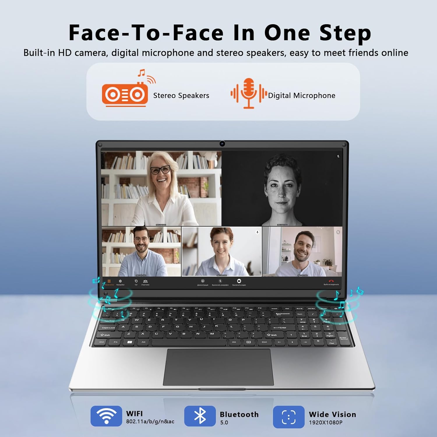 Laptop 16-inch 8GB DDR 256GB SSD portable laptop computer, expandable to 1TB, AMD A9-9400 Radeon R5 CPU up to 3.2 GHz, 9000mAh battery, Numeric Keypad, USB 3.0, dual-band WiFi, webcam, slim laptops - Image 7