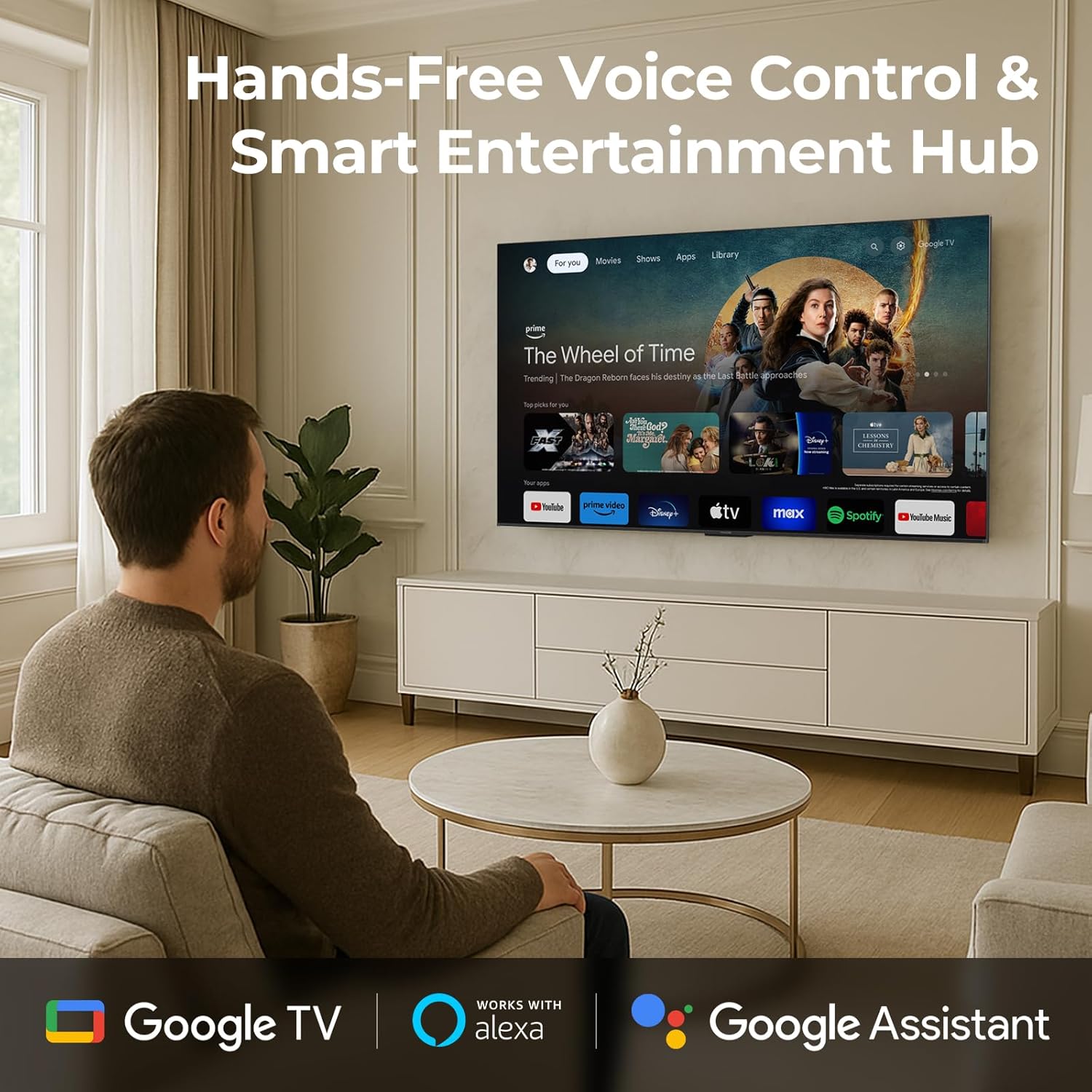 iFFALCON 65-Inch Class U85 Series QD-Mini LED 4K UHD Google Smart TV - QLED, HDR 1000 nits, 7000:1 Contrast, 144Hz Game Mode Pro, 288Hz DLG, Dolby Vision IQ, Dolby Atmos, Slim Unibody (65U85, 2025) - Image 7