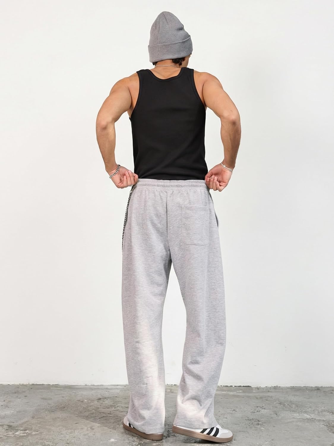 JMIERR Men's Casual Baggy Pants Wide Leg Travel Pants Streetwear Joggers with Pockets - Image 3