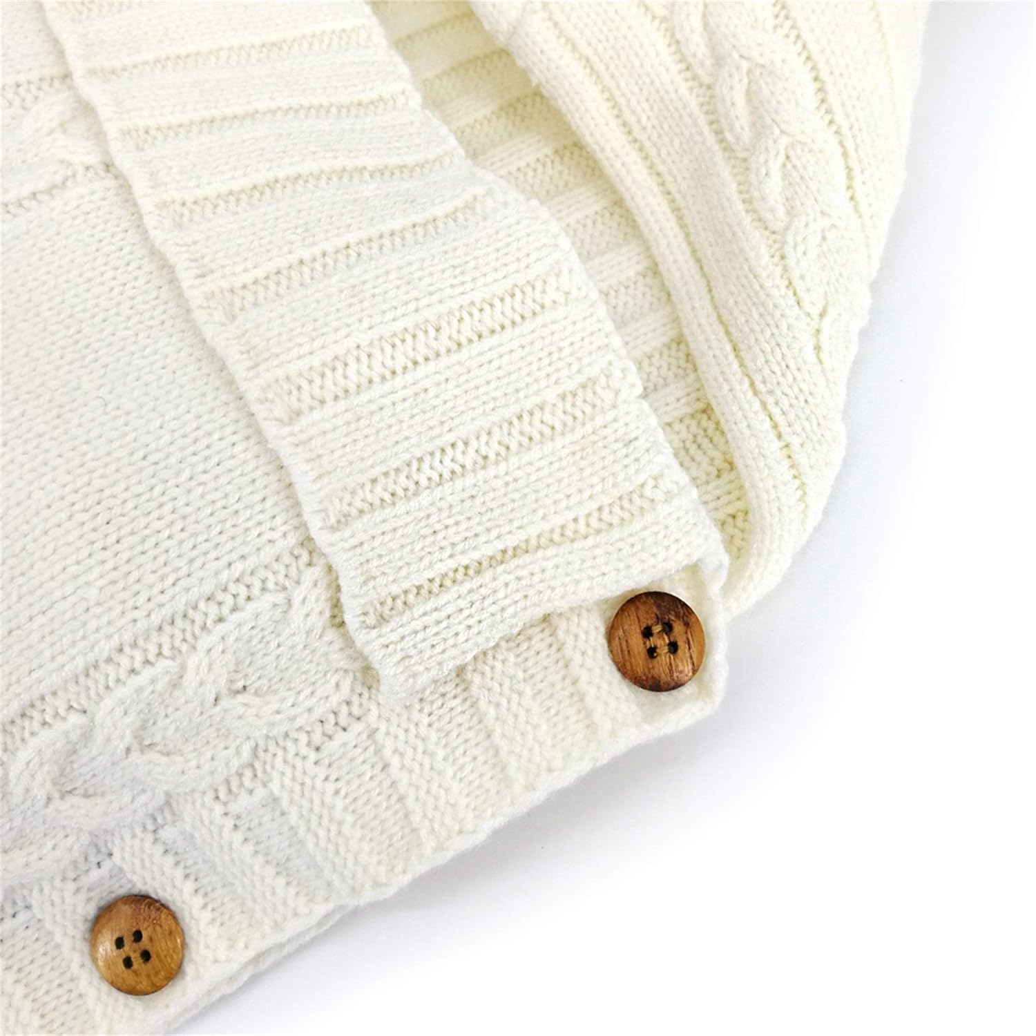 XMWEALTHY Newborn Baby Wrap Swaddle Blanket Knit Sleeping Bag Receiving Blankets Stroller Wrap for Baby Beige 0-6 Month - Image 3