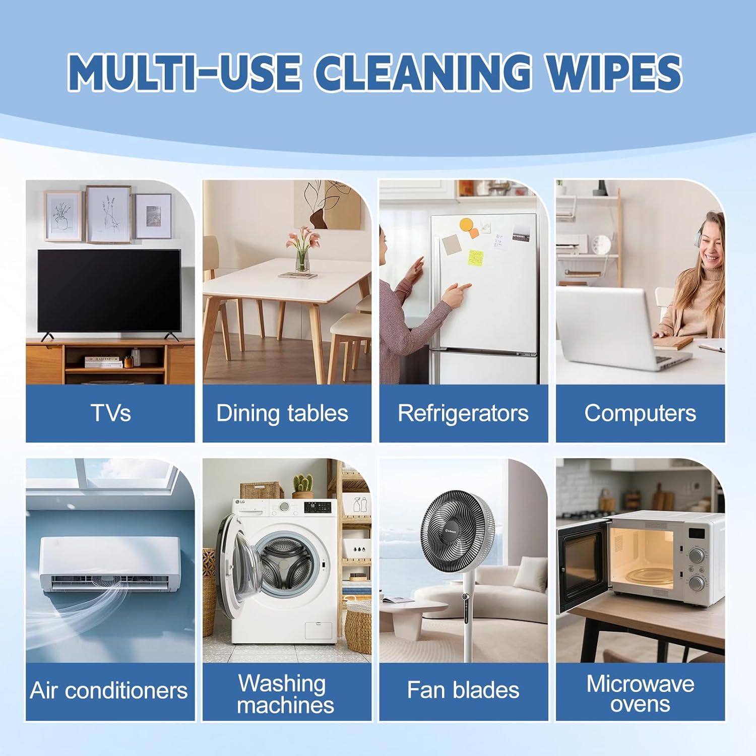 72Pcs Appliance Wipes for Cleaning Washing Machine, Dryer Stainless Steel Refrigerator, Glass Cooktop, Microwave, Dishwasher, Counter, Tile - Image 5