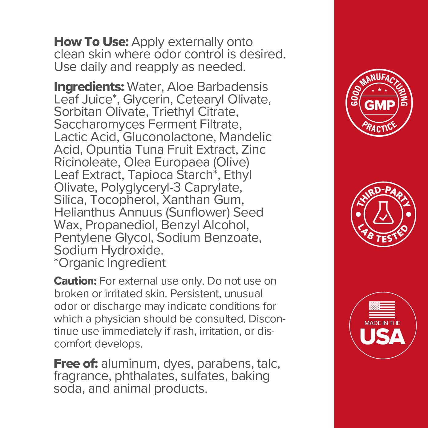 URO Intimate Whole Body Deodorant Cream – Dermatologist Tested, Hypoallergenic, Non-irritating, Aluminum Free, Unscented, Dries Clear – Odor & Moisture Control, Anti-Chafing – 3 Oz Tube (Pack of 1) - Image 6