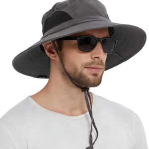 EINSKEY Wide Brim Sun Hat, UPF 50+ UV Protection Waterproof Packable Bucket Hat for Men & Women, Fishing Hiking Beach Garden
