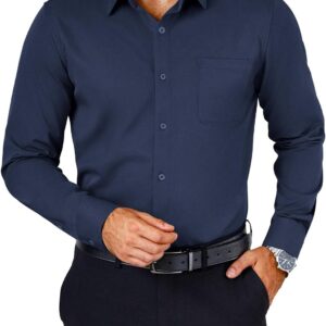COOFANDY Mens Dress Shirts Wrinkle Free Long Sleeve Button Down Shirts Formal Business Shirt