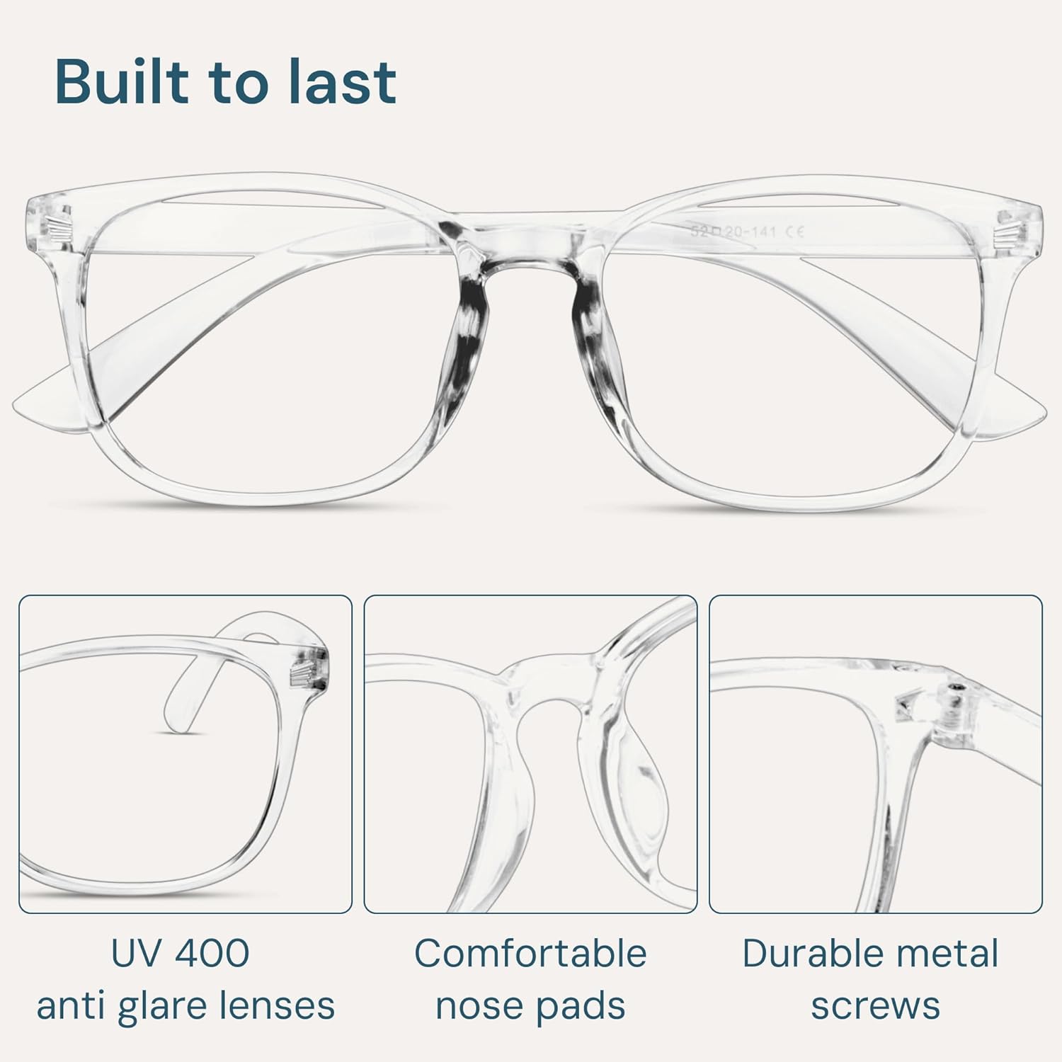 Gaoye Eyewear Frames for Men - Blue Light Blocking Square Glasses, Anti UV Ray Computer Gaming, Blue Blockers for Women - Image 6