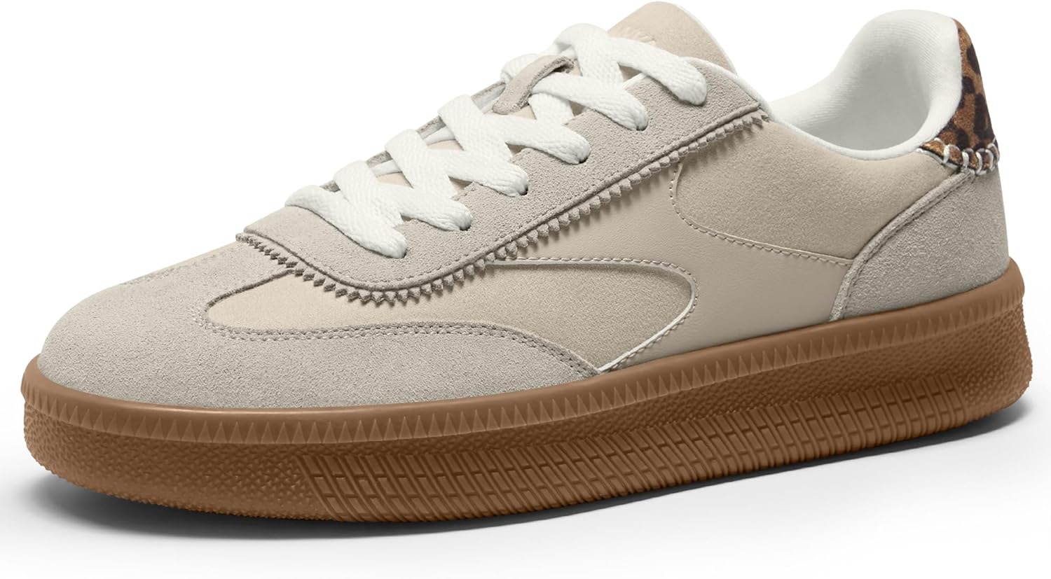 Vilanva Women's Fashion Sneakers Casual Tennis Shoes with Genuine Suede Classic Retro Gum Sole Walking Trendy Footwear