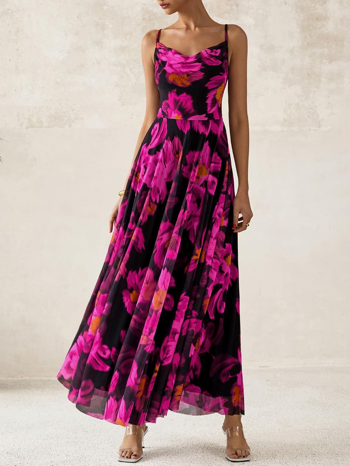 BTFBM Women Summer Floral Maxi Dresses Elegant Spaghetti Strap Dress Printed Party Dress Beach Long Dresses - Image 4