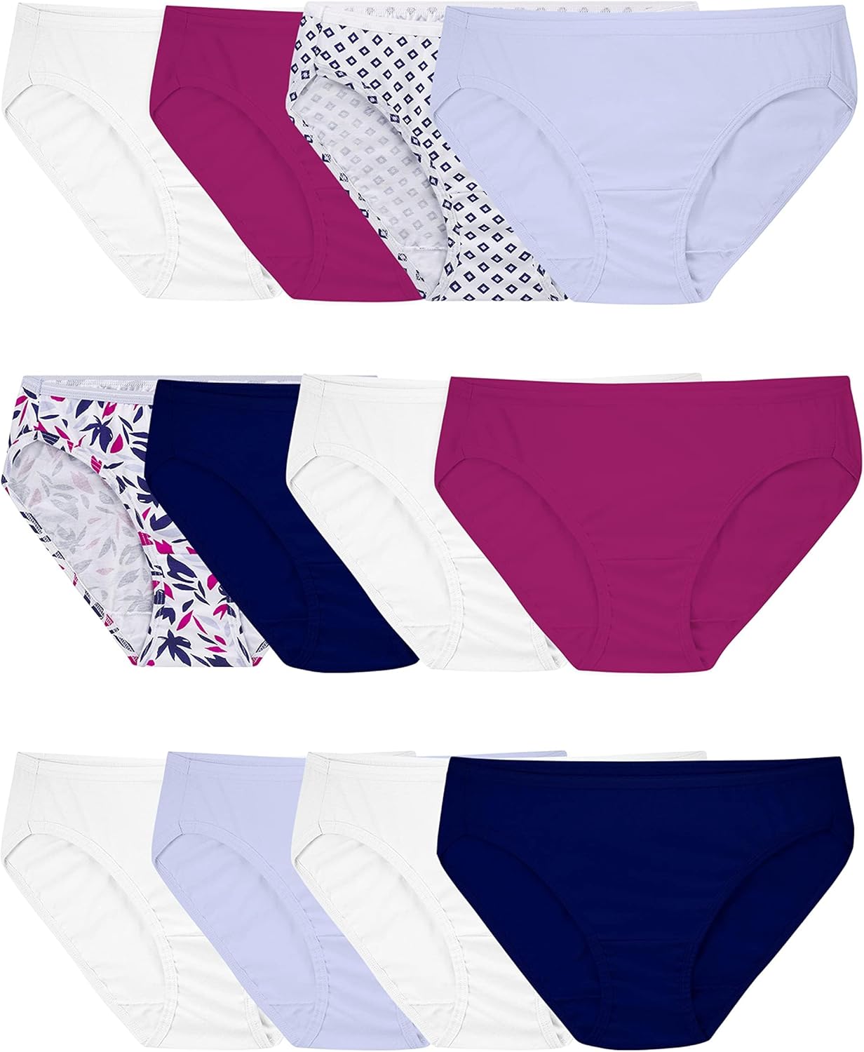 Fruit of the Loom Women's Eversoft Cotton Underwear Multipacks, Tag Free & Breathable, Available in Plus Size