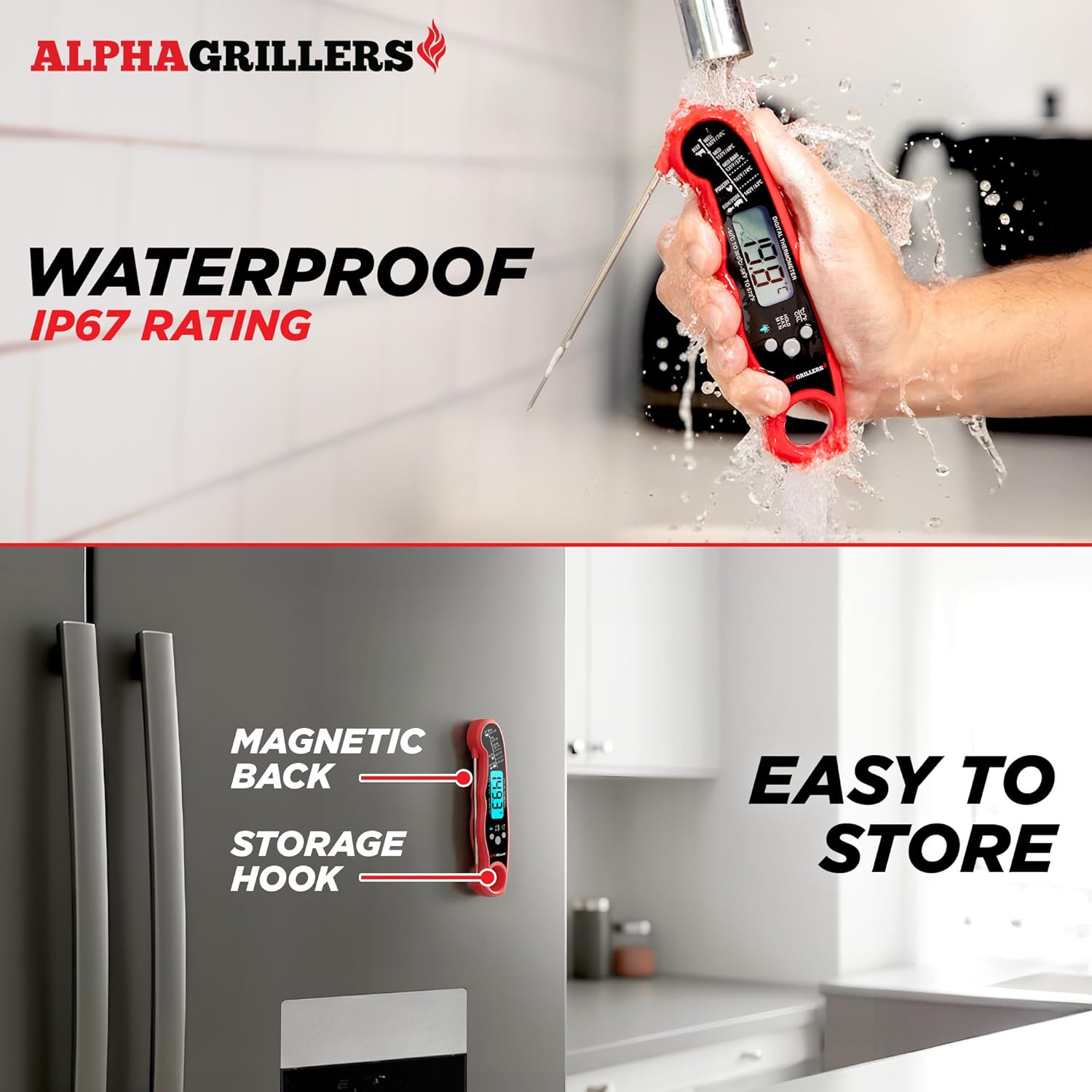 Alpha Grillers Meat Thermometer Digital – Instant Read Food Thermometer for Cooking & Grilling – Professional Kitchen Gifts for Men, Dad & Mom - Image 5