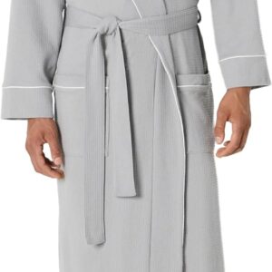 Amazon Essentials Men’s Lightweight Cotton Waffle Bathrobe (Available in Big & Tall)