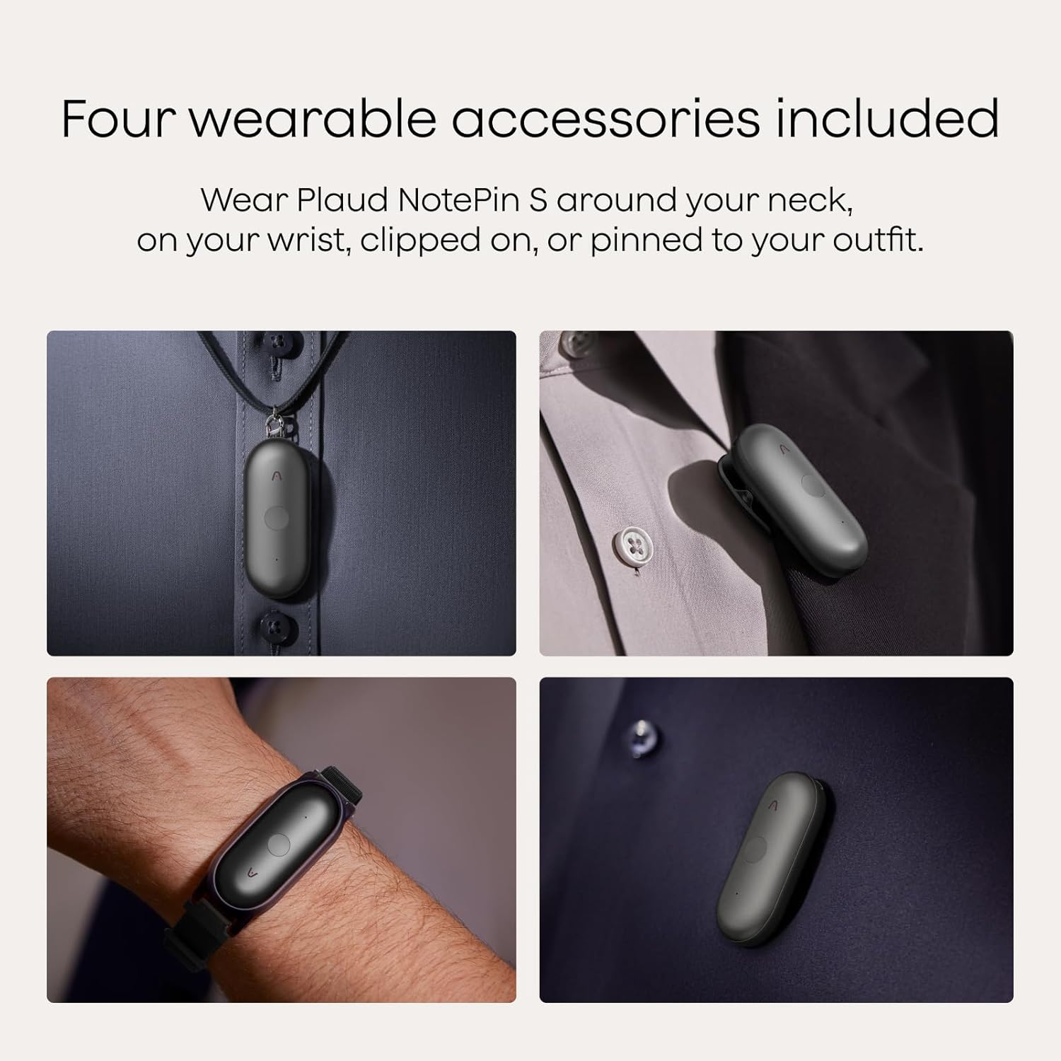 Plaud NotePin S AI Voice Recorder, Wearable AI Notetaker, AI Transcribe & Summarize, Support 112 Languages, 64GB Memory, Audio Recorder for Meetings Interviews with 4 Accessories - Image 3