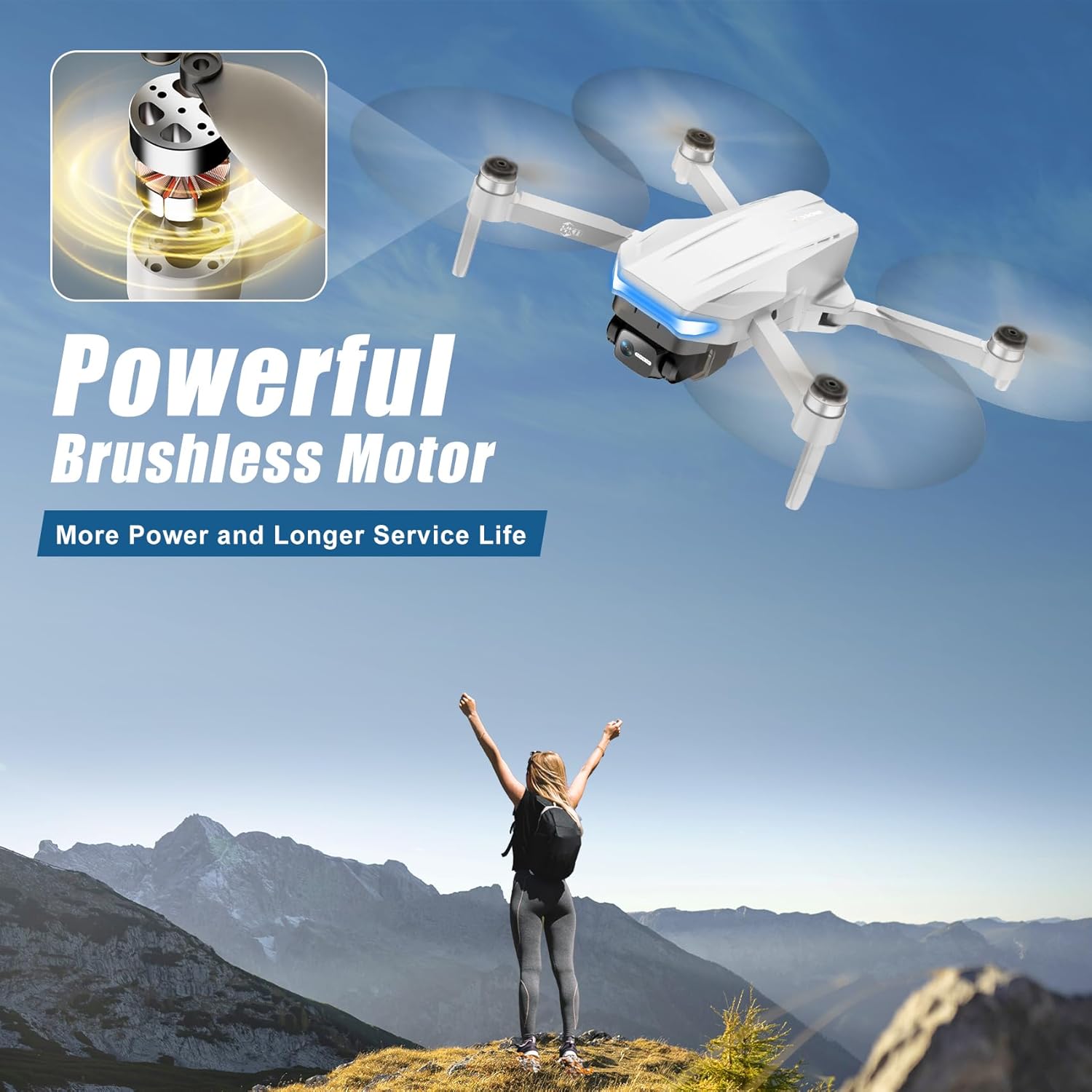 Oddire Drones with Camera for Adults 4K, GPS Auto Return, Waypoint Flight, Orbit Fly, GPS Follow, Gesture Control, Foldable Drone with Brushless Motor, 249g Light, 48 Mins Flight Time with 2 Batteries - Image 9