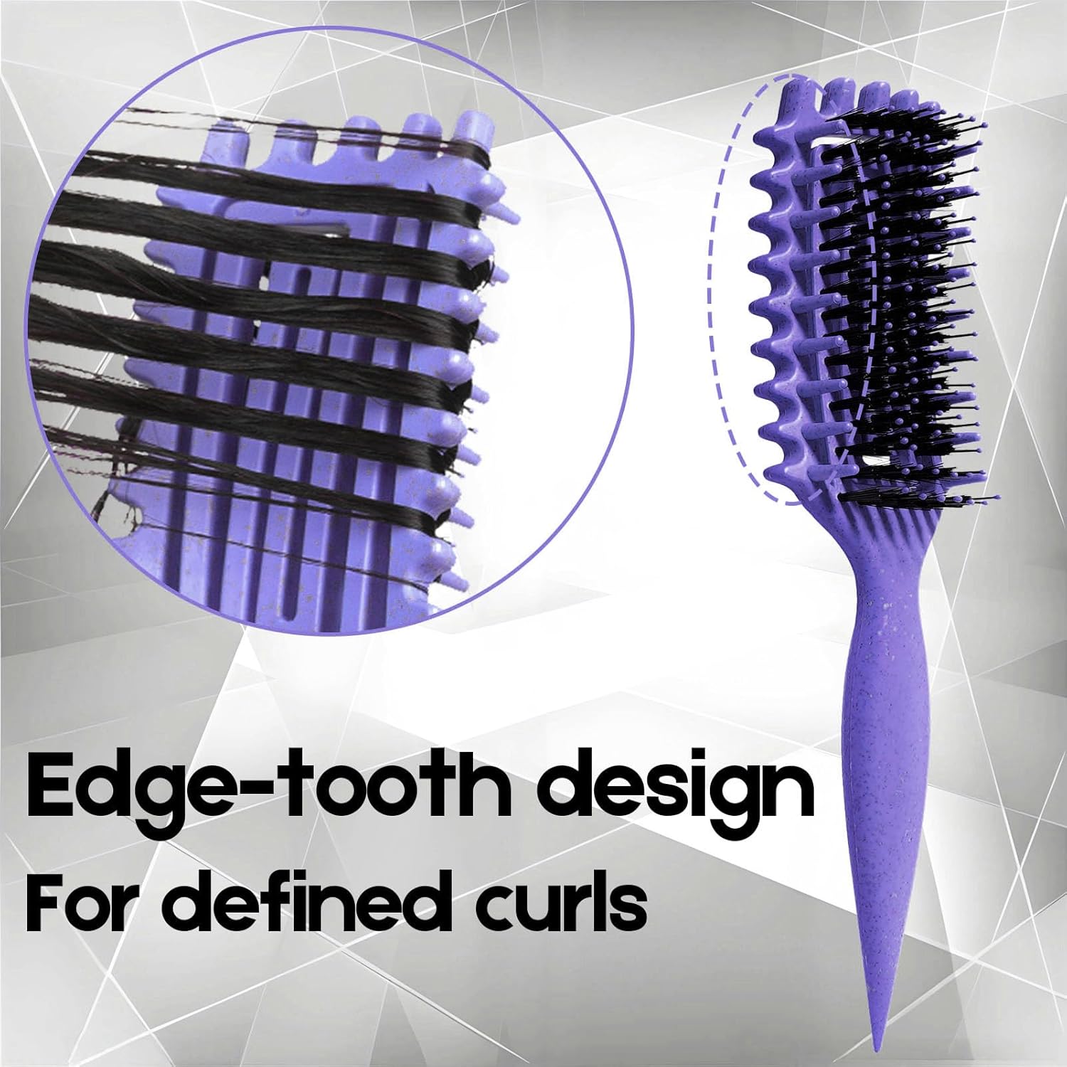 Curly Hair Brush Candybrush Curl Defining Brush for Detangling Shaping and Defining Curls for Women, Men, Wet & Dry Hair (Purple) - Image 3