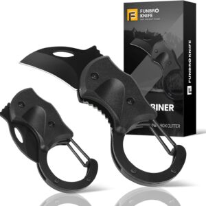 FUNBRO Small Pocket Knife Gift for Men, Keychain Box Cutter with 1.34inch Blade, Mini Folding Knives EDC Gadgets for Everyday Carry, Stocking Stuffers Gift for Adults Men Him