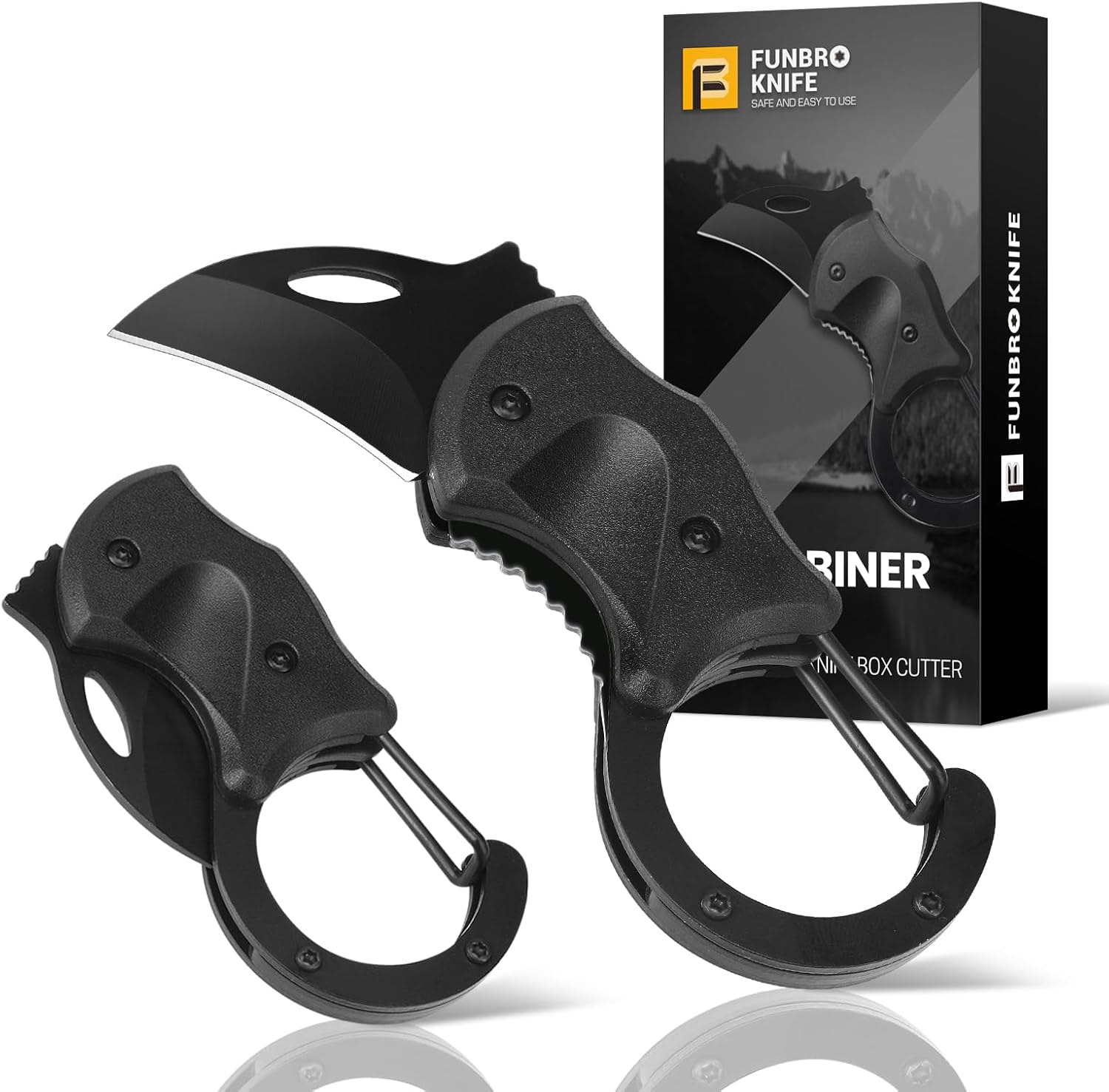 FUNBRO Small Pocket Knife Gift for Men, Keychain Box Cutter with 1.34inch Blade, Mini Folding Knives EDC Gadgets for Everyday Carry, Stocking Stuffers Gift for Adults Men Him