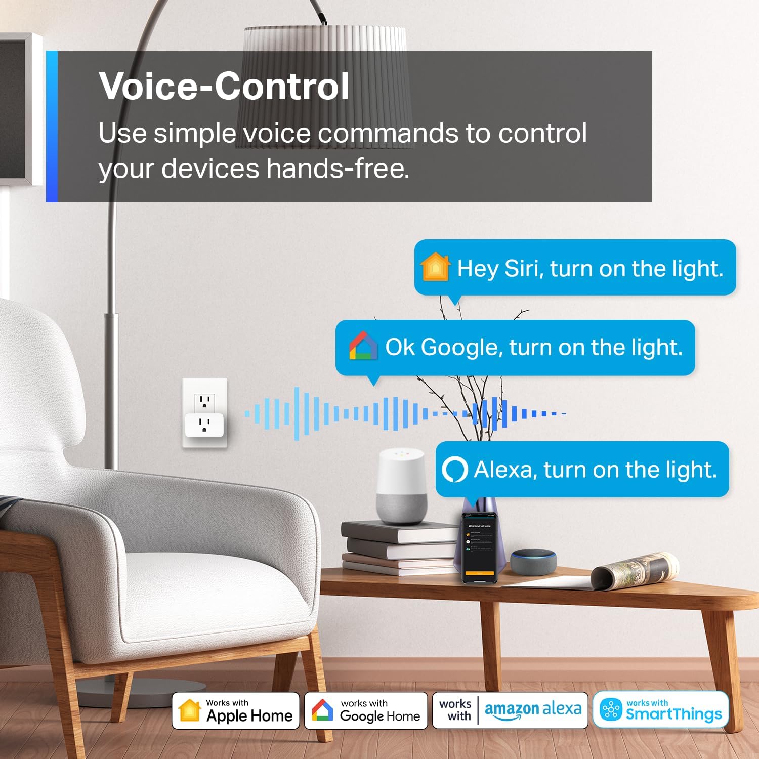 TP-Link Tapo Matter Supported Smart Plug Mini, Compact Design, 15A/1800W Max, Super Easy Setup, Works with Apple Home, Alexa & Google Home, UL Certified, 2.4G Wi-Fi Only, White, Tapo P125M(3-Pack) - Image 6