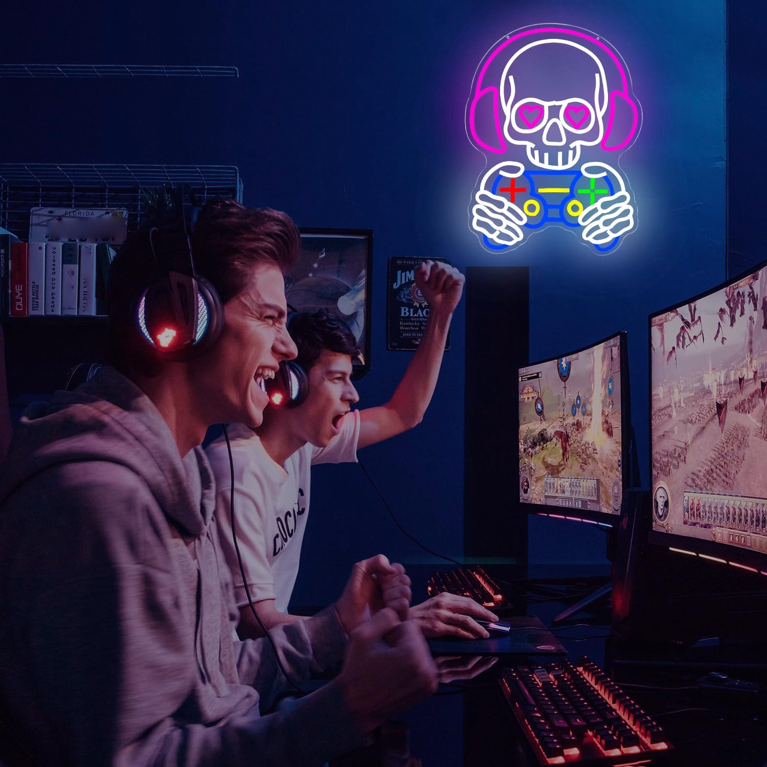 Skull Game Neon Sign Gaming Light Up Sign Dimmbale Skull Led Signs Skeleton Gamer Neon Lights for Man Cave Game Room Decor Gifts for Gamers Boys - Image 7
