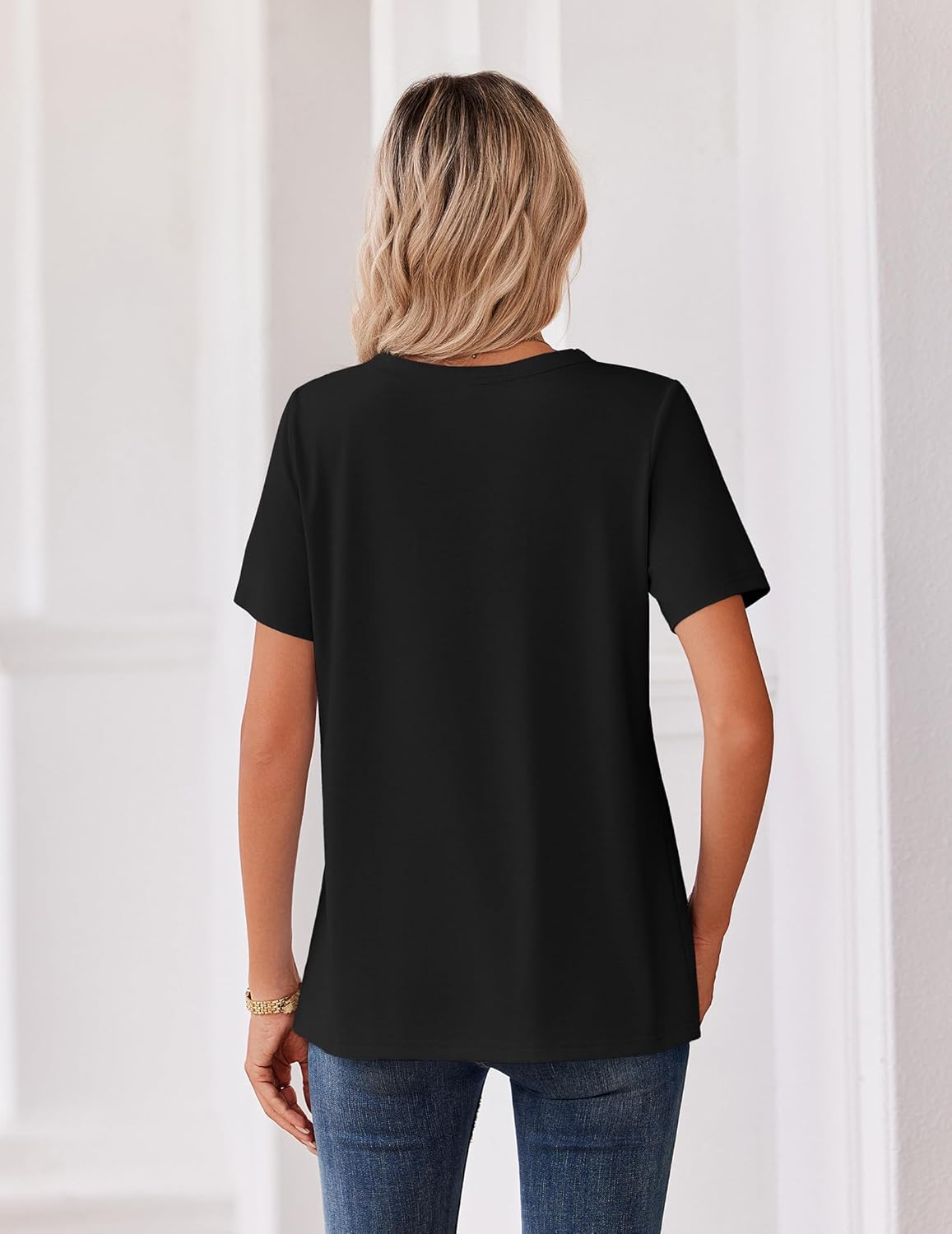 Zeagoo Womens Summer Tops V Neck Short Sleeve Shirts Dressy Casual Blouse Spring Vacation Tshirts Clothes - Image 6