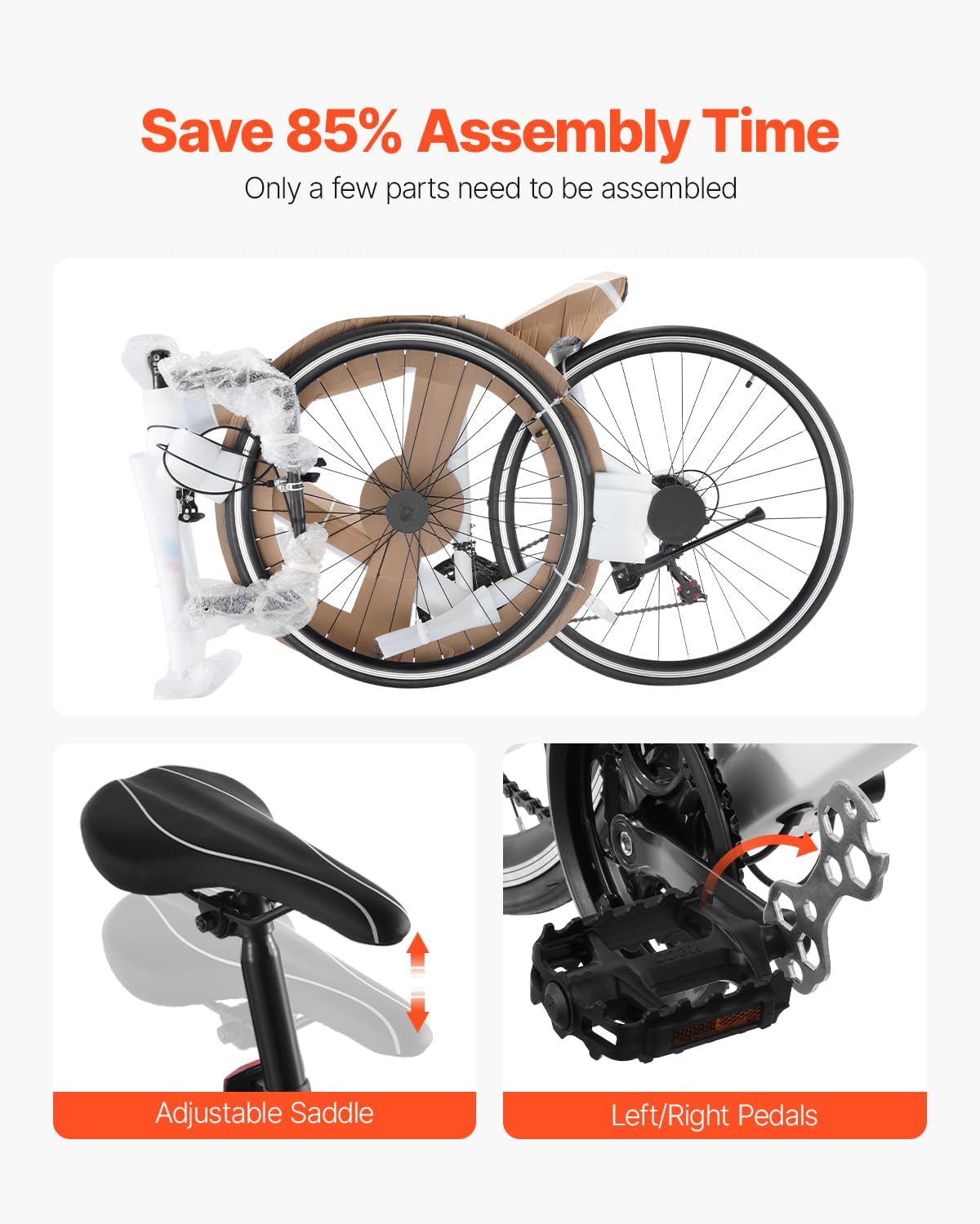 VEVOR Road Bike, 700C Wheels Racing Bike, Shimano Drivetrain City Commuter Road Bicycle, Urban Adult Sport Bicycle with Drop Bar, for Men and Women - Image 6