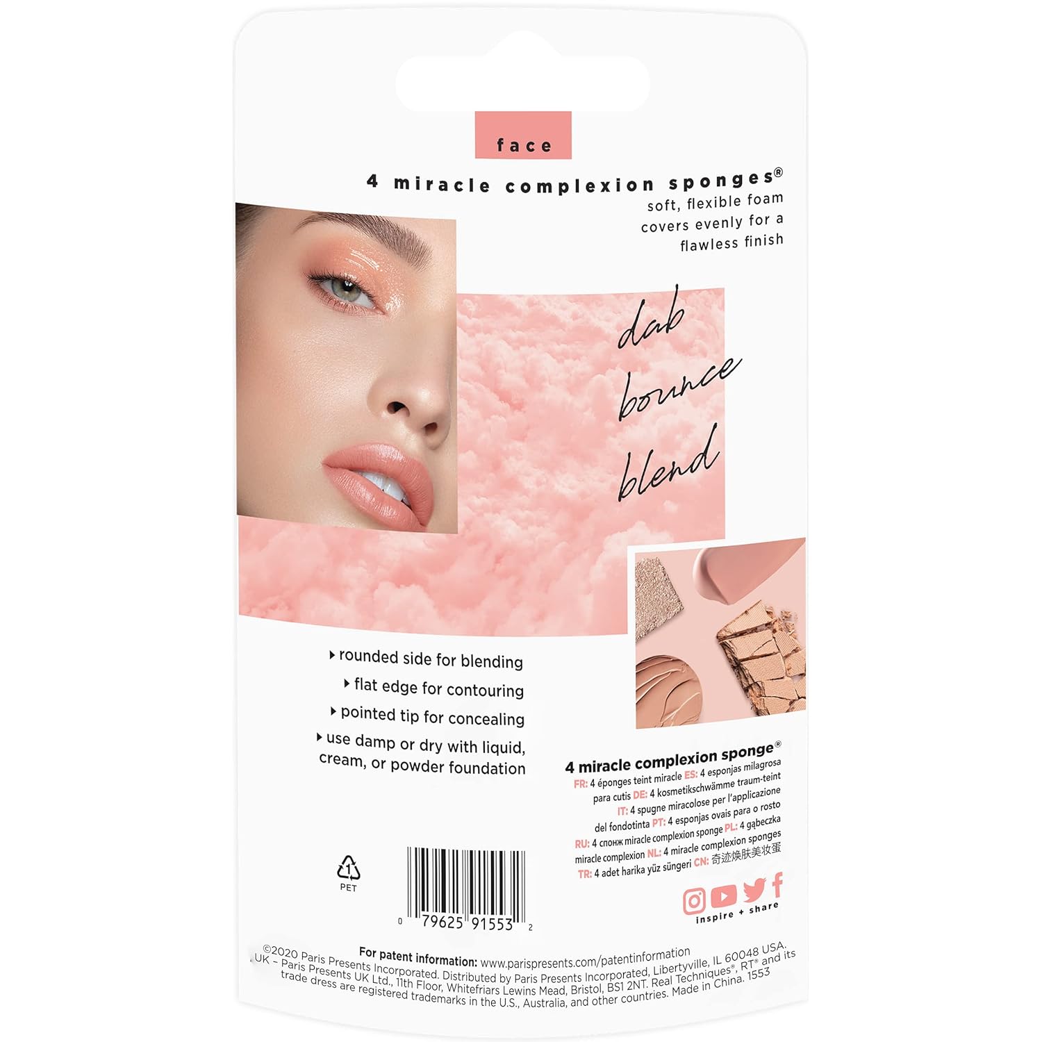 Real Techniques Miracle Complexion Beauty Sponge Makeup Blender, Set of 4 - Image 16