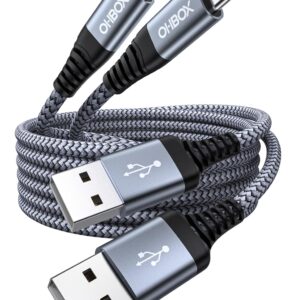 USB to USB C Cable 60W Fast Charging [2 Pack 6FT], USB A to USB C Cable for CarPlay, Durable Braided USB Type C iPhone Charger USBC Cord for iPhone 17/16/15/Pro Max/Plus, Samsung Galaxy S23 and More