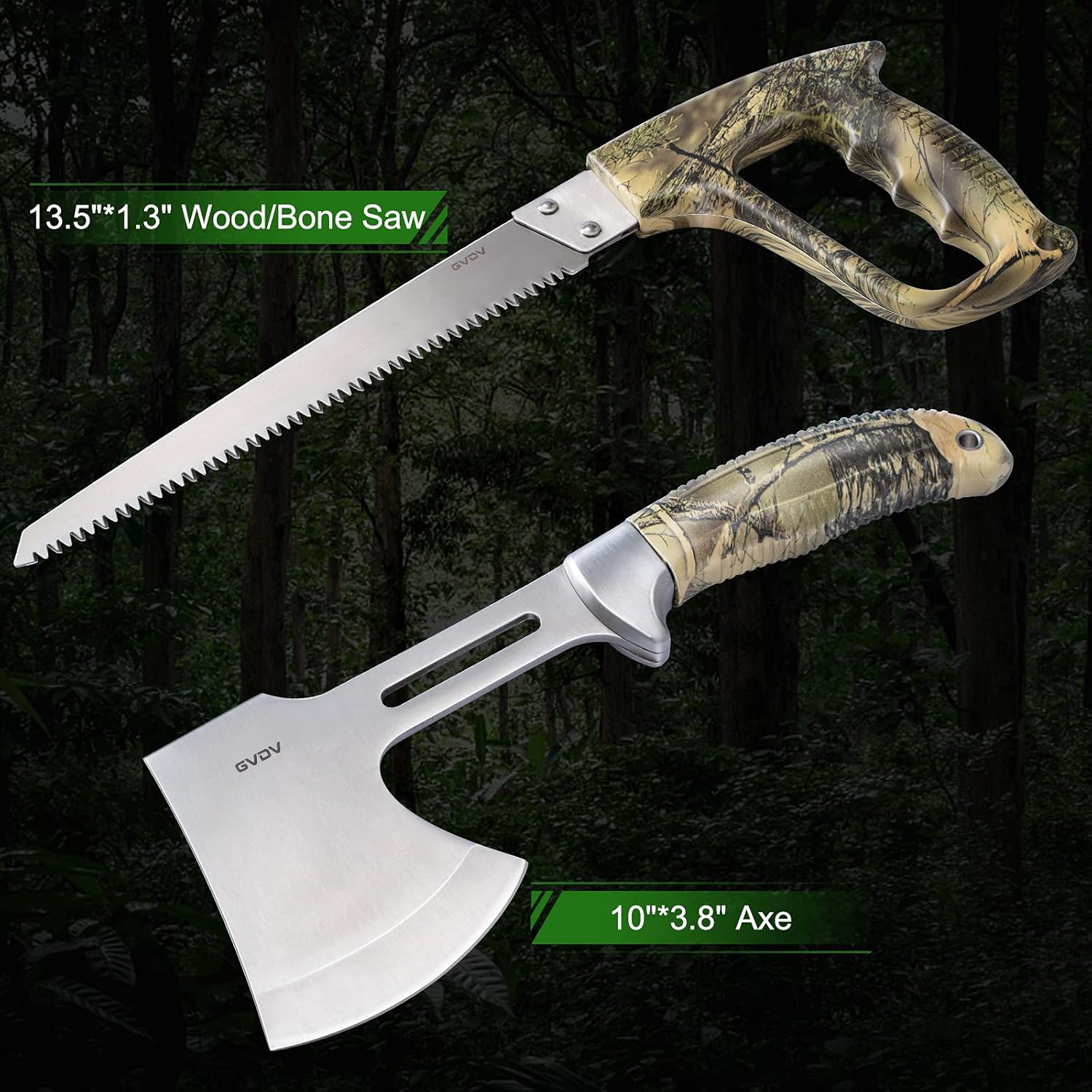 GVDV Hunting Knife Set - Deer Field Dressing Kit, Game Processor Set With Gut Hook Skinner, Spreader, Gloves - 14 Pieces Hunting Knives for Men for Christmas Presents - Image 4