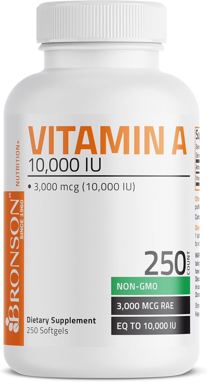 Bronson Vitamin A 10,000 IU Premium Non-GMO Formula Supports Healthy Vision & Immune System and Healthy Growth & Reproduction, 250 Softgels - Image 4