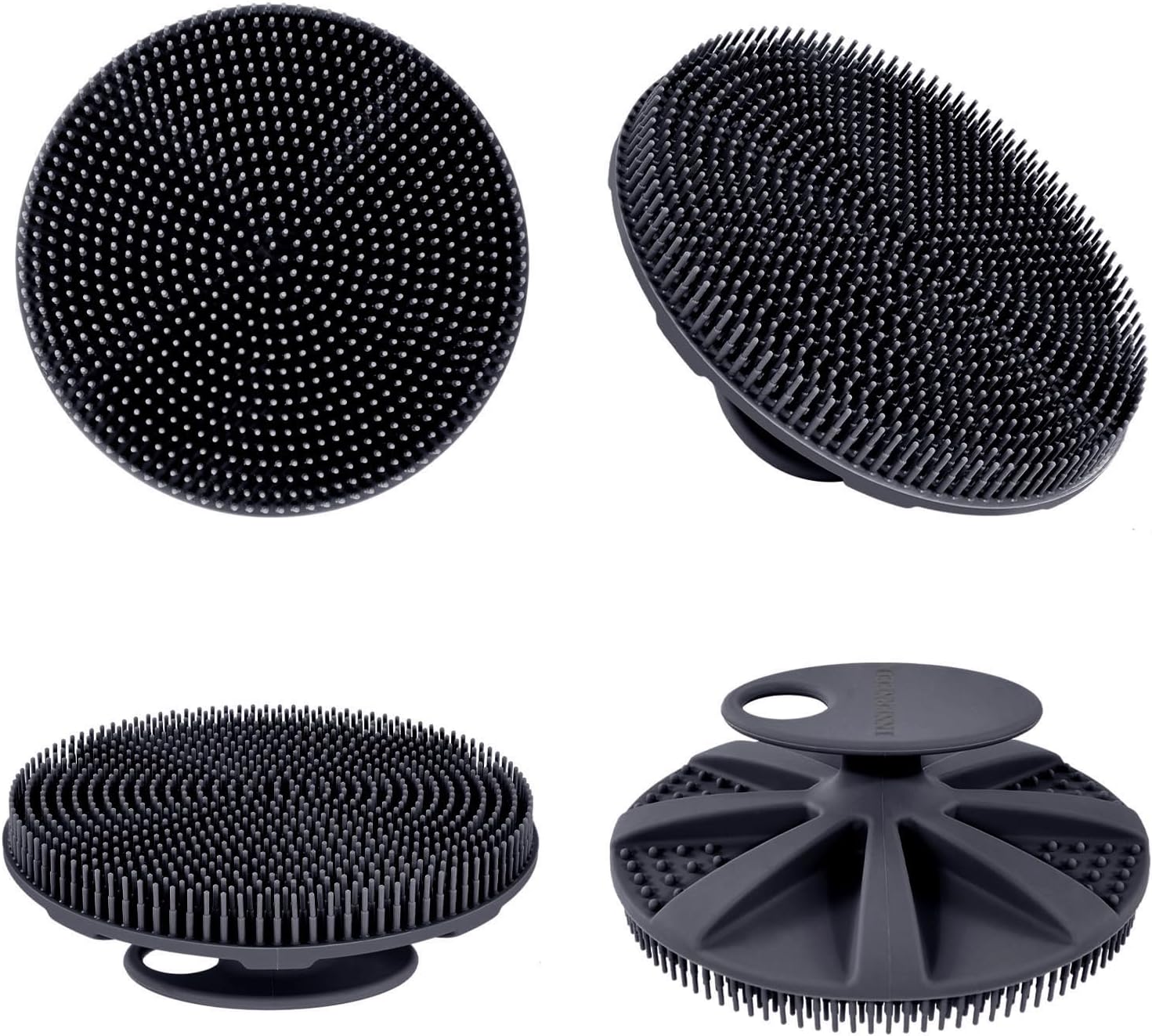 INNERNEED Food-Grade Soft Silicone Body Scrubber Shower Brush Handheld Cleansing Skin Brush, Gentle Exfoliating and Lather Well (Black) - Image 8
