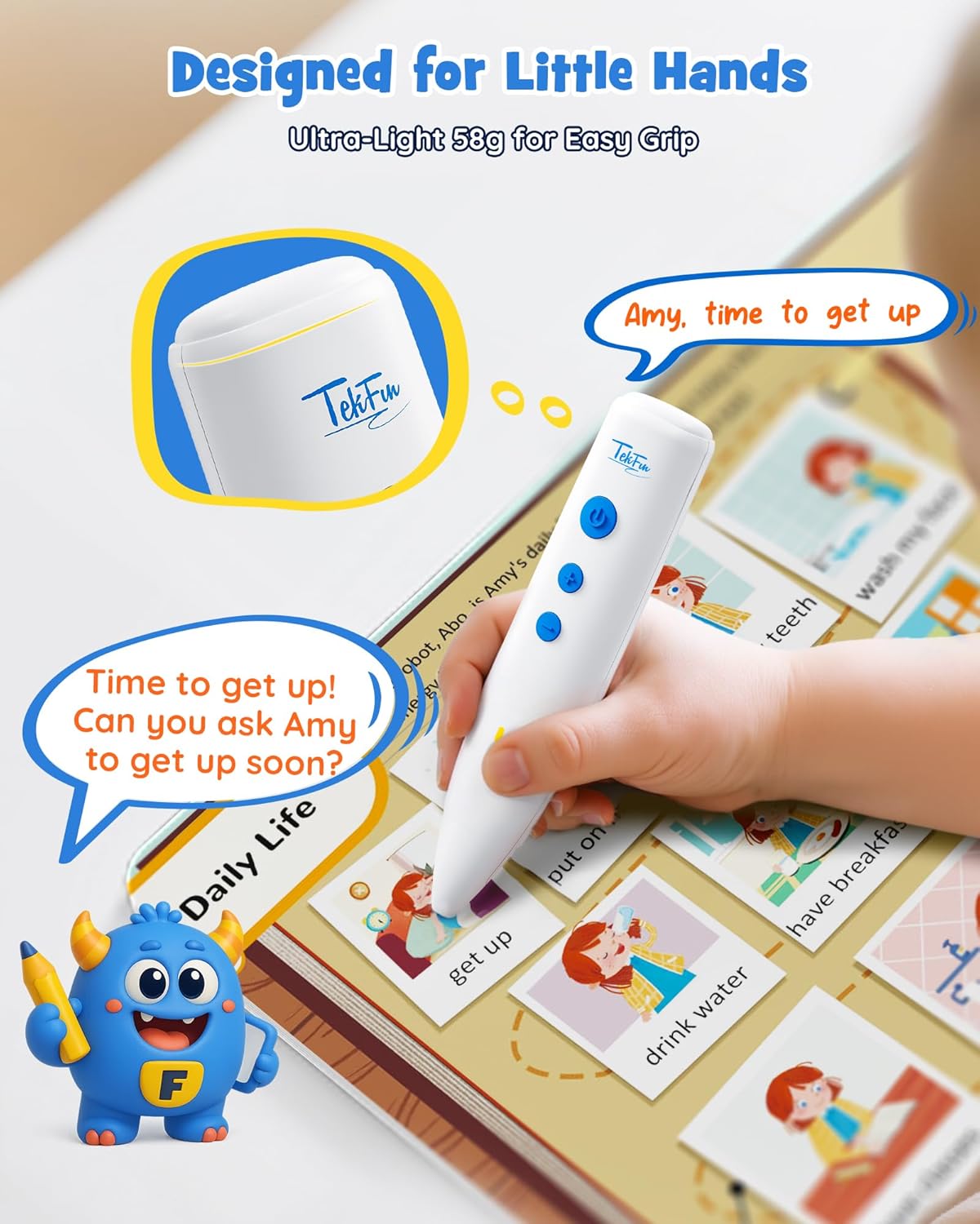 TEKFUN Learn to Read Words Books with Talking Pen, Educational Autism Sensory Toys for Kids, 500+ Learning Activities, Toddler Birthday Gifts for Boys Girls Ages 1-6 - Image 3