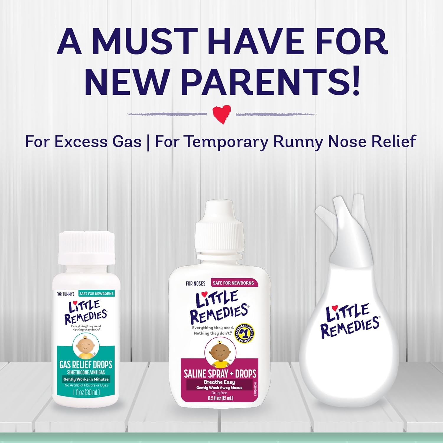 Little Remedies New Baby Essentials Kit with Saline Nasal Spray, Diaper Rash Cream, Gas Relief Drops, Gripe Water & More, Safe for Newborns - Image 3