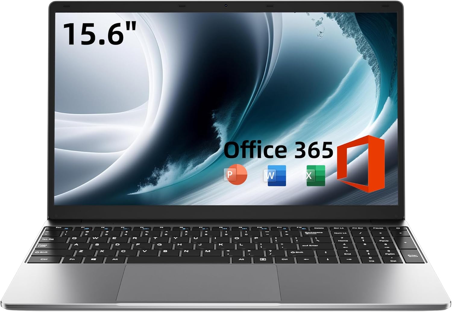 15.6 Inch Laptop with Office 365, 4GB RAM, 128GB Storage Expandable 1TB, 5205U Processor, HD Display, Windows 11 Laptops Computer, Wi-Fi 5, BT4.2, Numpad, Type-C, for Business and Students.