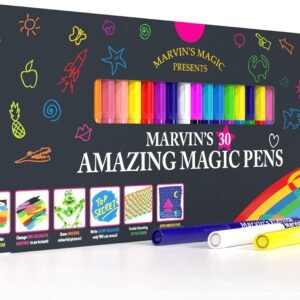 Marvin’s Magic – 30 Amazing Magic Pens – Color Changing Pen Art – Create 3D Lettering, Write Secret Messages – Stationery Supplies, Art Supplies for Kids, Coloring Markers and Kids Drawing Kit