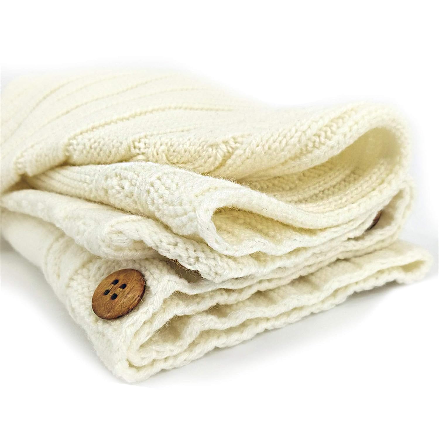 XMWEALTHY Newborn Baby Wrap Swaddle Blanket Knit Sleeping Bag Receiving Blankets Stroller Wrap for Baby Beige 0-6 Month - Image 4