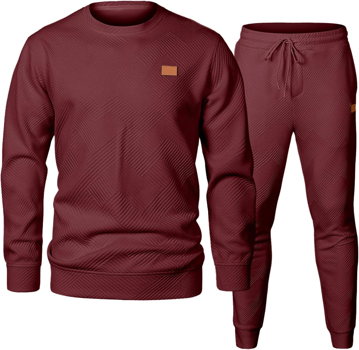 JMIERR Men's 2 Piece Outfits Knit Jacquard Pullover Sweatshirt Tracksuit & Joggers Sweatpants Sweatsuit Sets with Pockets