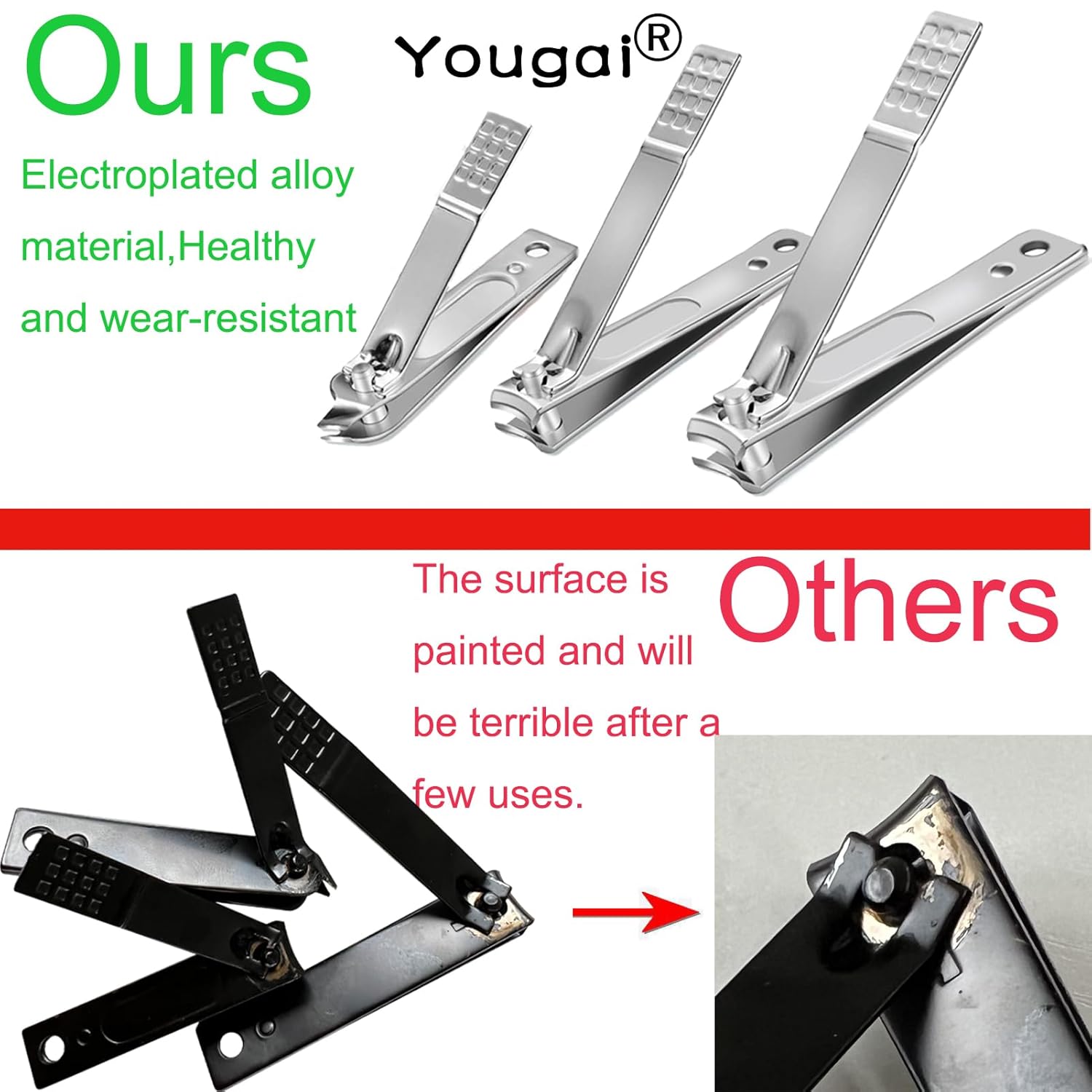 Yougai Nail Clippers Set - 18 Pcs Professional Manicure Pedicure Kit for Men Women, Stainless Steel Fingernail Toenail Clippers Cutters, Nail Care Grooming Tools with Leather Travel Case - Image 5
