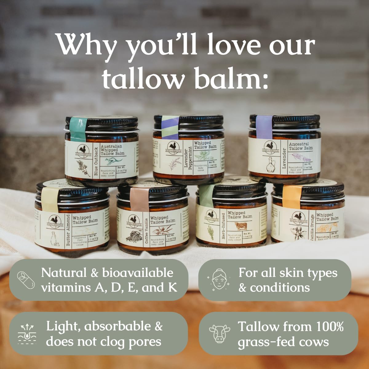 Hearth and Homestead: Handmade Whipped Tallow Balm (Lavender Peppermint): Organic Body Butter with Infused Olive Oil- 1.3 oz - Image 6