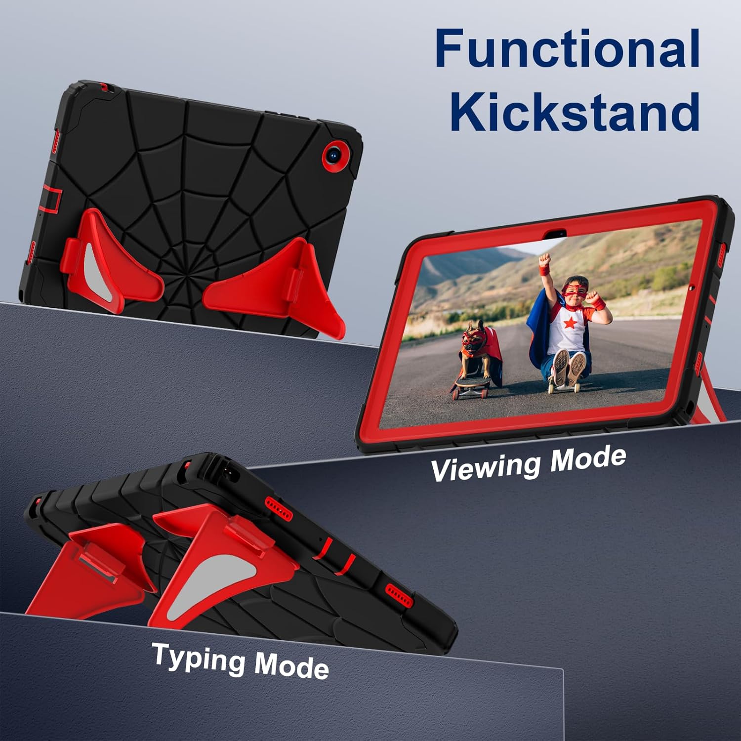 Case for Galaxy Tab A11 Plus /A9 Plus Samsung Tablet A11+ / A9+ 11 Inch Cases with Screen Protector 2026/2024 Galaxy 11" Cover Thickned Cornor Kickstand, Black Red - Image 6