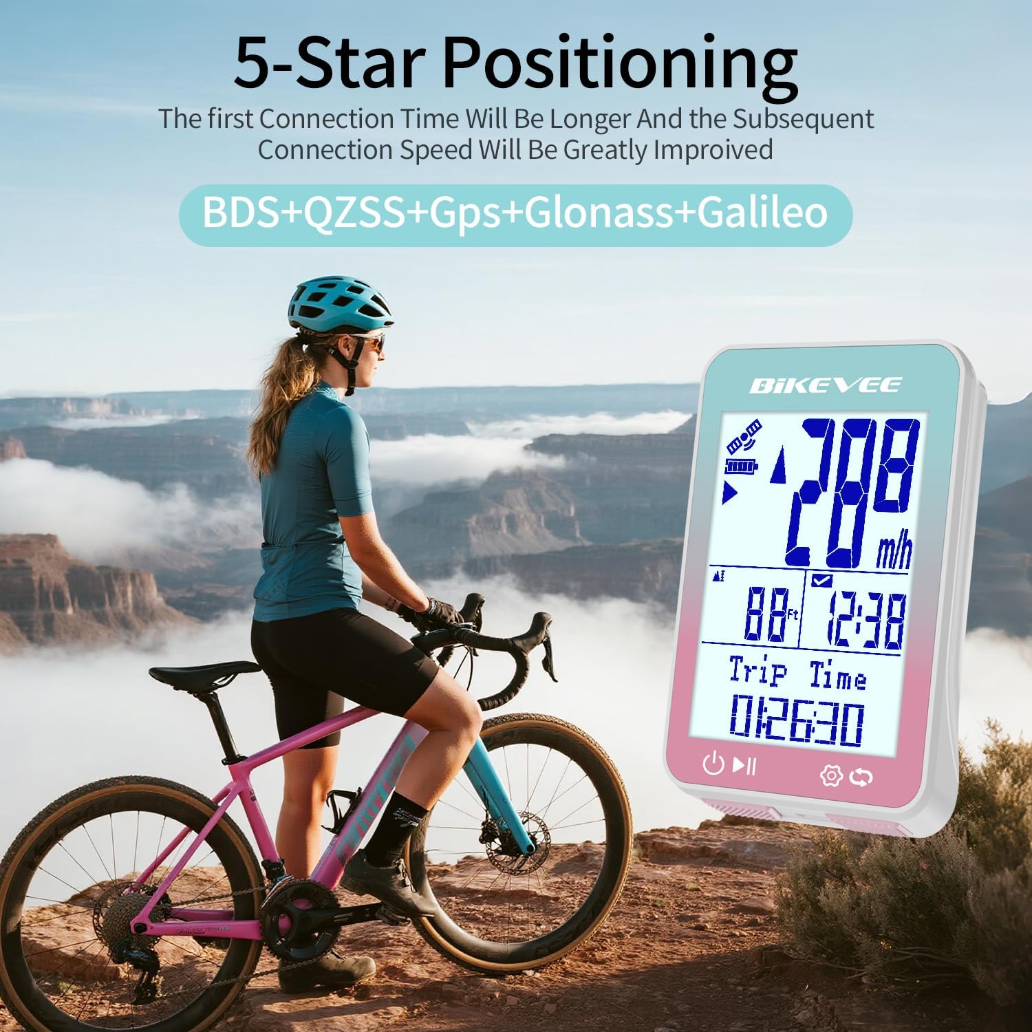 GPS Speedometer & Odometer - Wireless Bike Computer, Auto Start/Stop, Auto Backlight, IPX7 Waterproof, 2.4" LCD, Cycling Tracker in MPH & KM/H - Image 5