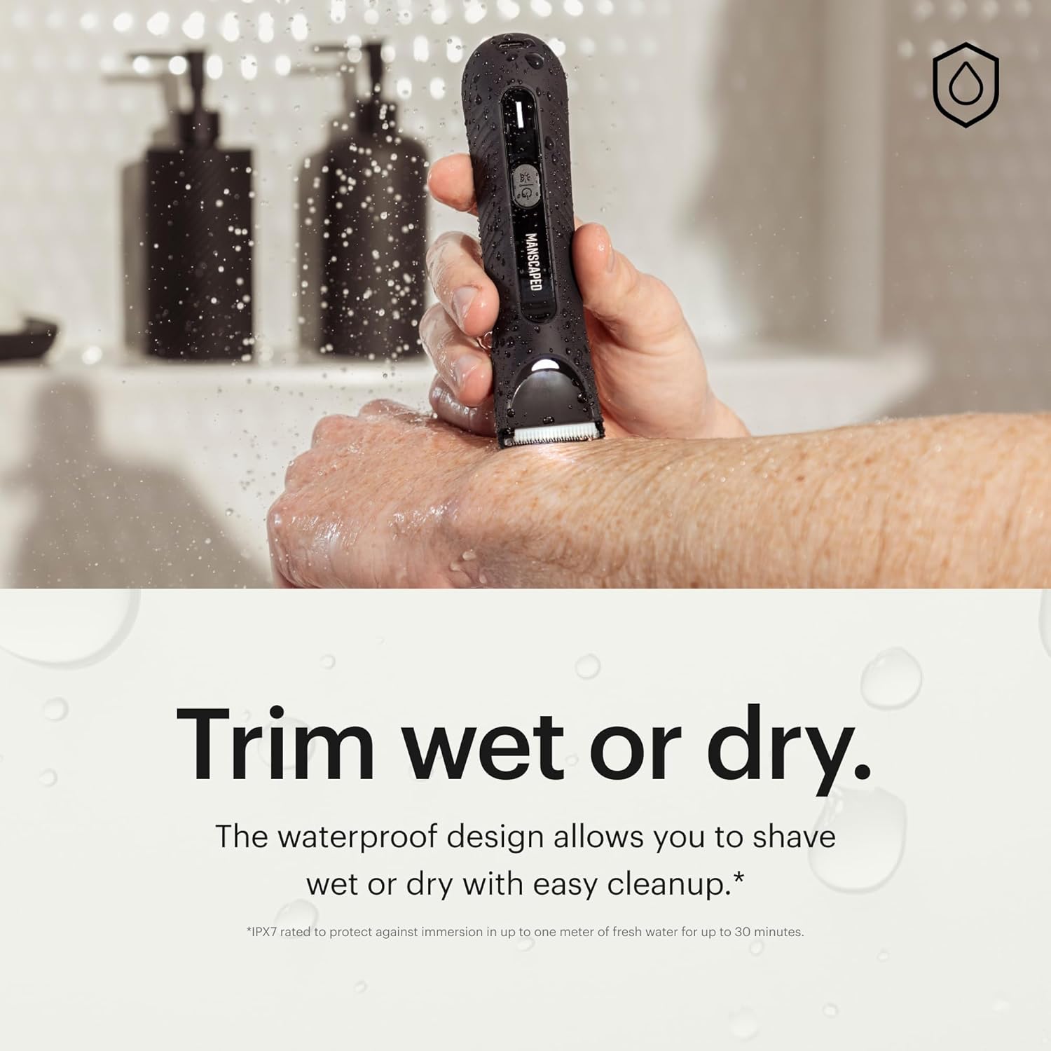 MANSCAPED® The Lawn Mower® 3.0 Plus Groin & Body Hair Trimmer – Updated SkinSafe® Trimmer Blade, Waterproof Wet/Dry Groomer, USB-C Rechargeable, Men’s Wireless Ball Shaver, Tuxedo Black - Image 3