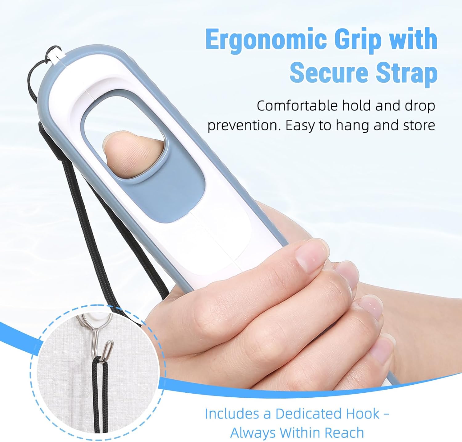 Toilet Aids for Wiping Bottom, 16.5" Long Reach Comfort Wipe - Butt Wiper Tool with Replaceable Head & Wrist Strap - Bottom Buddy Wiping Aid for Elderly, Disabled, Overweight, Post-Surgery - Image 4