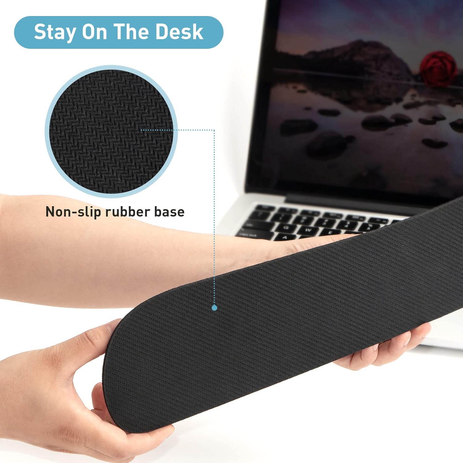 Yolanda Keyboard Wrist Rest Memory Foam, Easy Typing Pain Relief, Keyboard Mouse Pad Set for Computer, Laptop, Home & Office - Image 4