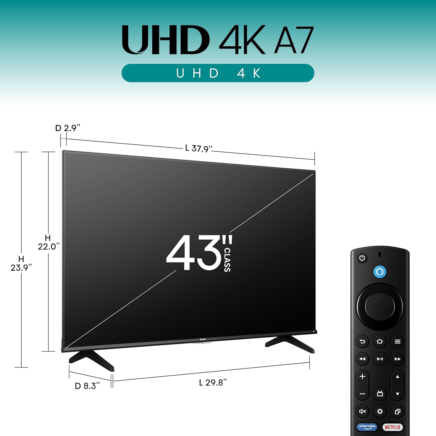 Hisense 43" Class A7 Series (43A7NF, 2025 Model) 4K UHD Smart Fire TV, Voice Remote with Alexa, Wide Color Gamut, HDR10+, Dolby Vision, Dolby Atmos, Game Mode, ALLM, Stream Live TV Without Cable - Image 3