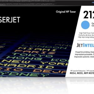 HP 212X Cyan High-Yield Toner Cartridge Printers | Works with Color LaserJet Enterprise M554, M555 Series; Color LaserJet Enterprise MFP M578 Series | W2121X