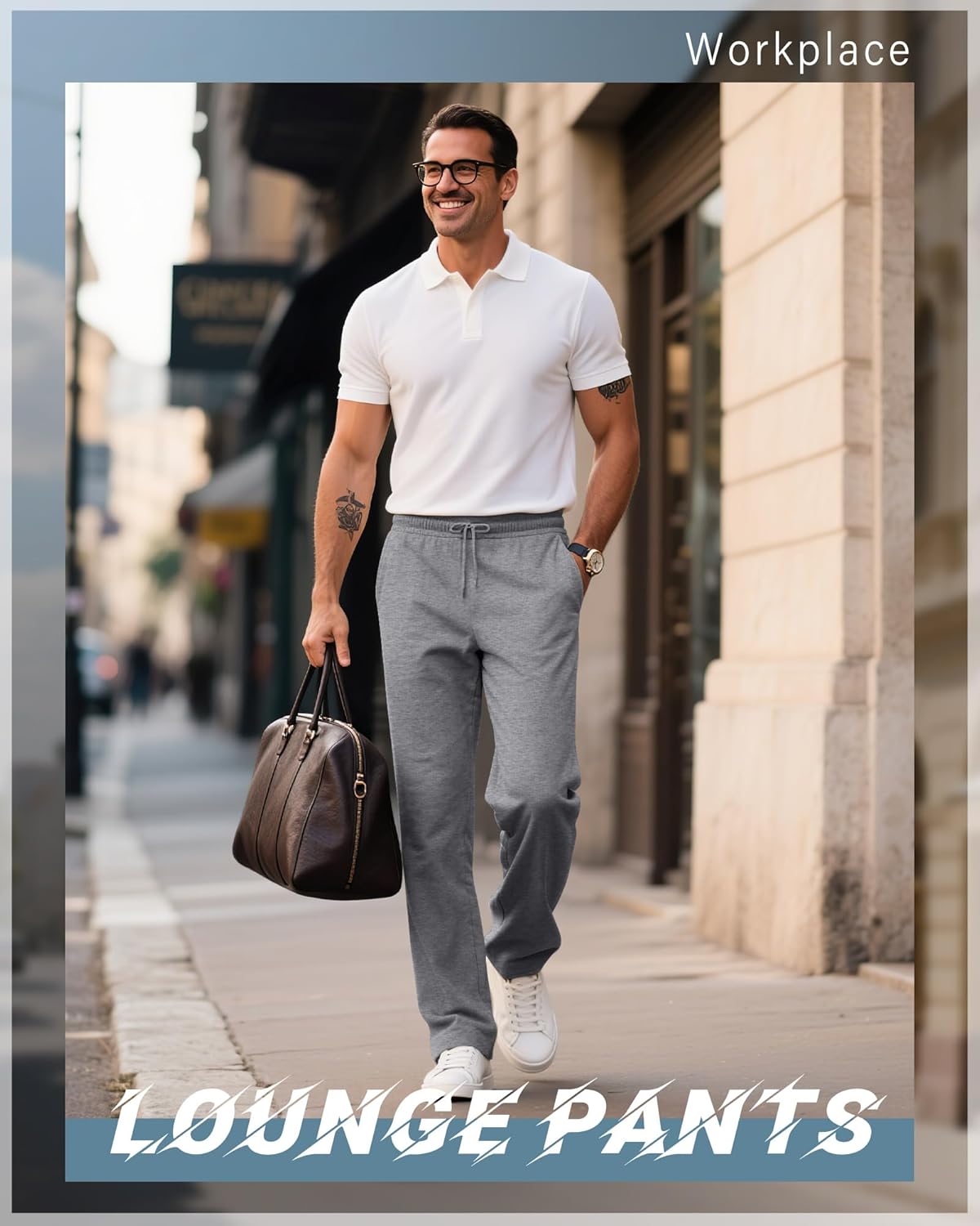 Neer 4 Pack Men's Sweatpants Joggers with Pockets Open Bottom Gym Athletic Pants Baggy Workout Casual Running Clothing - Image 3