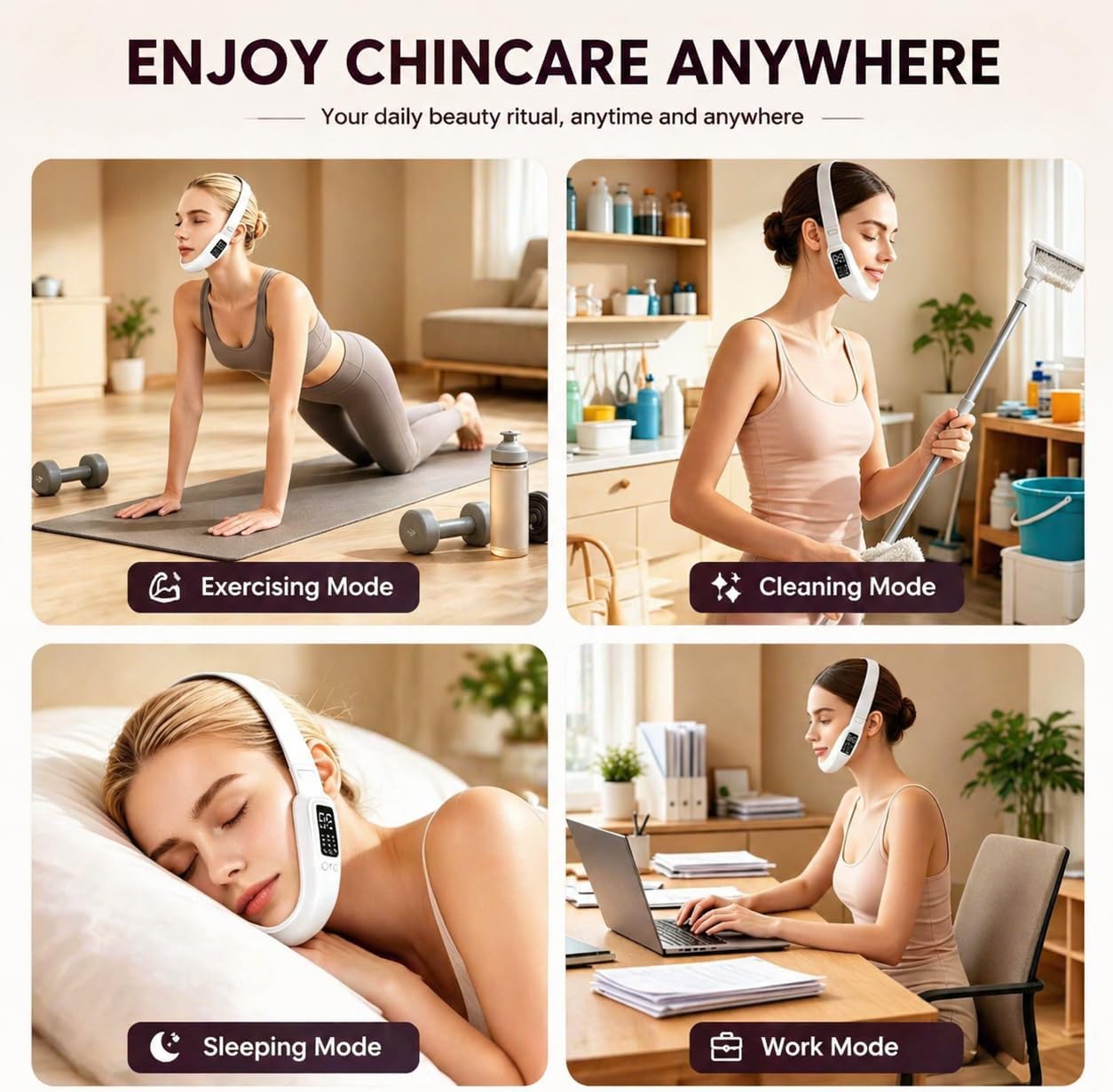 Electric Double Chin Device and V-Face Machine with 8 Modes and 15 Gear Adjustable Intensities - Intelligent Double Chin Machine for V-face - Image 6