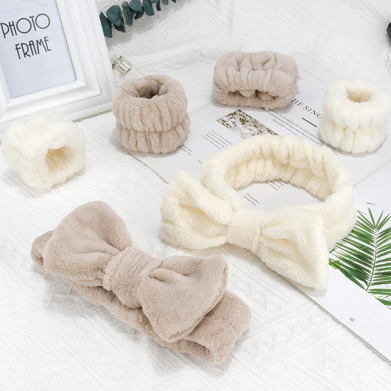 WHAVEL 6PCS Spa Headband and Wristbands Set, Face Wash Headband Wrist Bands for Washing Face Makeup Skincare Hair Band Skin Care Accessories Tools - Image 7