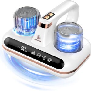 Amzany Mattress Vacuum Cleaner – 5-in-1 Cordless Bed Vacuum Cleaner, Powered by UV-C Light & Ultrasonic Technology, 16Kpa Strong Suction,Low Noise,Suitable for Dust, Pet Hair, Etc.