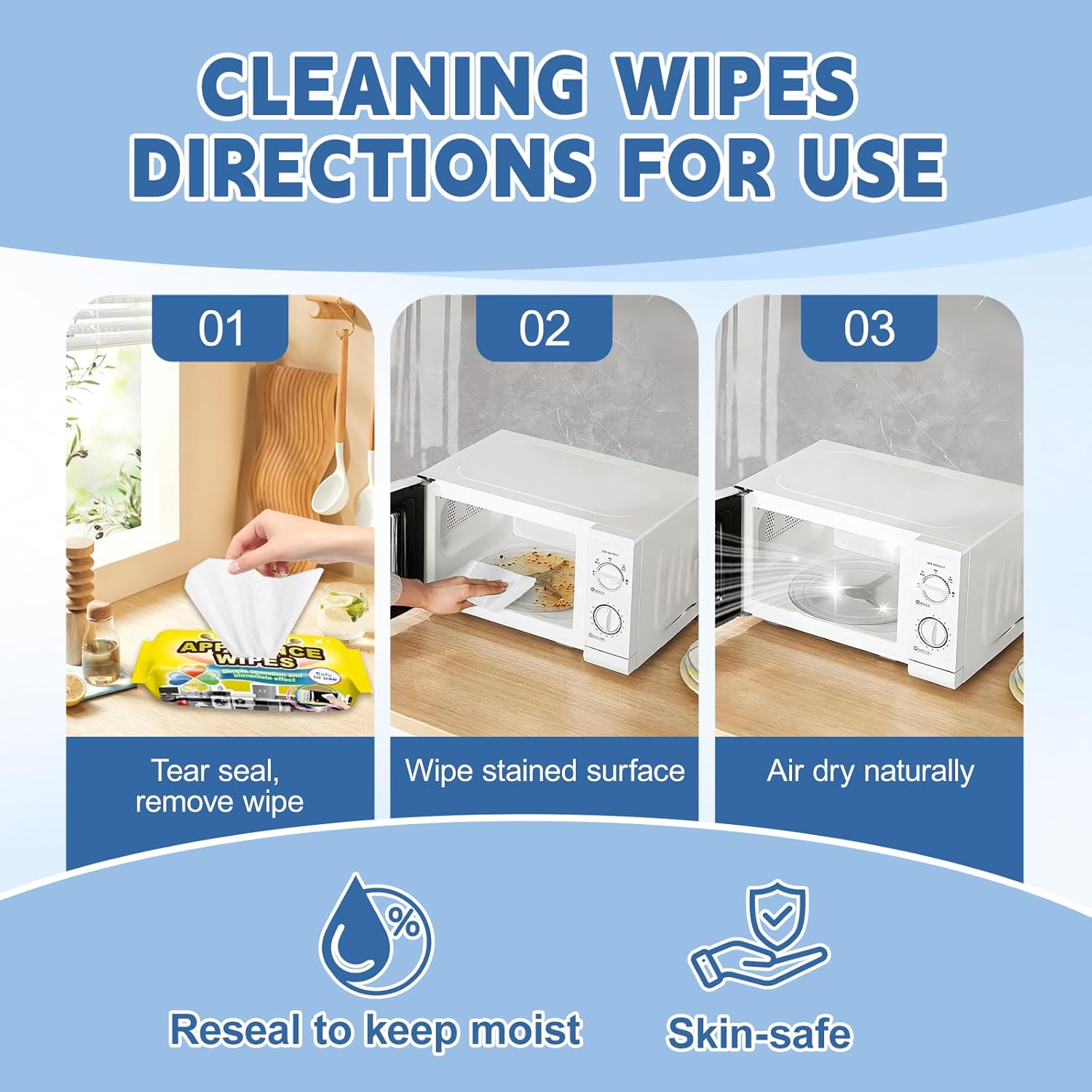 72Pcs Appliance Wipes for Cleaning Washing Machine, Dryer Stainless Steel Refrigerator, Glass Cooktop, Microwave, Dishwasher, Counter, Tile - Image 6
