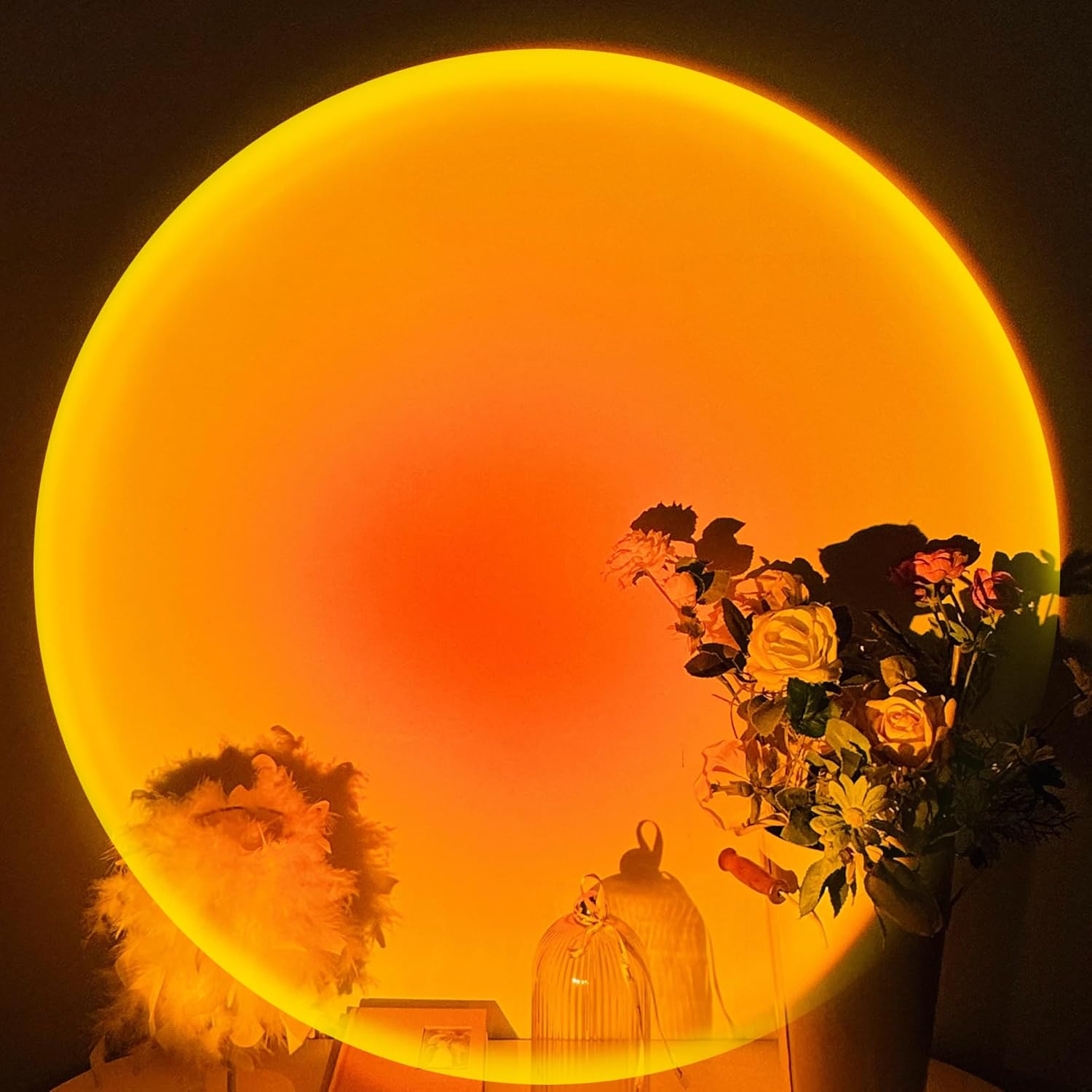 Tsrarey Sunset Lamp Projector,180 Degree Rotation Sun Projection Light Led Night Light Floor Lamp with USB Port,Sunset Lamps for Photography Party Bedroom Decor - Image 2