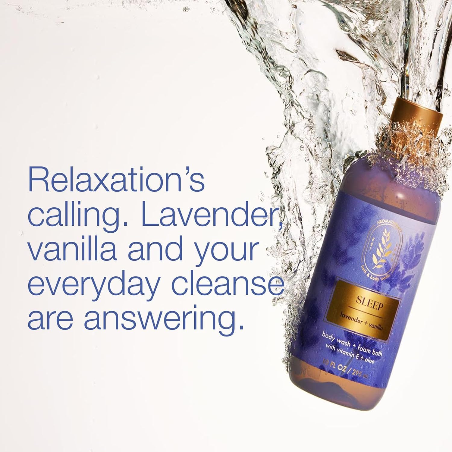 Bath & Body Works Lavender Vanilla Body Wash & Foam Bath, Aromatherapy Cleanser with Vitamin E & Aloe, Non-Drying & Gentle for Daily Use, 10 fl oz - 2 Pack - Image 2